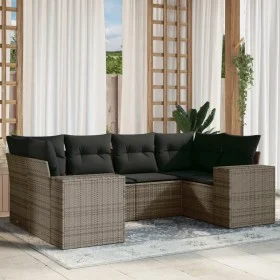 6-piece garden furniture set and gray synthetic rattan cushions by , Garden sets - Ref: Foro24-3255317, Price: 418,32 €, Disc...