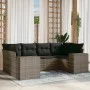 6-piece garden furniture set and gray synthetic rattan cushions by , Garden sets - Ref: Foro24-3255317, Price: 418,32 €, Disc...