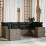 6-teiliges Gartenmöbel-Set und graue synthetische Rattankissen von , Gartensets - Ref: Foro24-3255317, Preis: 445,76 €, Rabat...