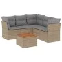 Garden sofa set with beige cushions mix 6 pieces PE rattan by , Garden sets - Ref: Foro24-3255968, Price: 387,60 €, Discount: %