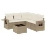 Garden sofa set with cushions 6 pieces beige synthetic rattan by , Garden sets - Ref: Foro24-3220157, Price: 439,81 €, Discou...