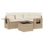 Garden sofa set with cushions 5 pieces beige synthetic rattan by , Garden sets - Ref: Foro24-3220117, Price: 382,28 €, Discou...