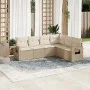 Garden sofa set with cushions 6 pieces beige synthetic rattan by , Garden sets - Ref: Foro24-3220207, Price: 425,17 €, Discou...