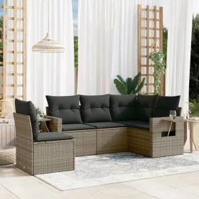 Garden sofa set with cushions 5 pieces gray synthetic rattan by , Garden sets - Ref: Foro24-3220169, Price: 321,40 €, Discoun...