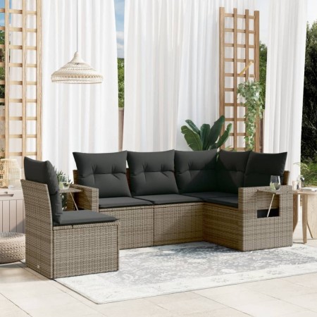 Juego de sofás jardín con cojines 5 pzas ratán sintético gris de , Conjuntos de jardín - Ref: Foro24-3220169, Precio: 325,82 ...