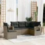 Garden sofa set with cushions 5 pieces gray synthetic rattan by , Garden sets - Ref: Foro24-3220169, Price: 321,40 €, Discoun...