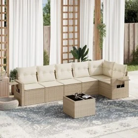 7-piece garden sofa set and beige synthetic rattan cushions by , Garden sets - Ref: Foro24-3220197, Price: 477,01 €, Discount: %