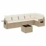 7-piece garden sofa set and beige synthetic rattan cushions by , Garden sets - Ref: Foro24-3220197, Price: 477,01 €, Discount: %