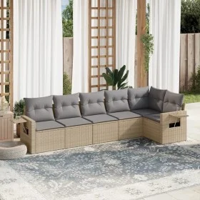 Garden sofa set with cushions 6 pieces beige synthetic rattan by , Garden sets - Ref: Foro24-3220188, Price: 389,34 €, Discou...