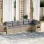 Garden sofa set with cushions 6 pieces beige synthetic rattan by , Garden sets - Ref: Foro24-3220188, Price: 389,34 €, Discou...