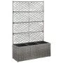 Trellis and flowerbed 3 pots gray synthetic rattan 83x30x130 cm by vidaXL, Pots and planters - Ref: Foro24-46935, Price: 103,...