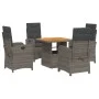 5-piece garden dining set with gray synthetic rattan cushions by , Garden sets - Ref: Foro24-3277338, Price: 615,73 €, Discou...