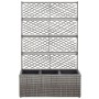 Trellis and flowerbed 3 pots gray synthetic rattan 83x30x130 cm by vidaXL, Pots and planters - Ref: Foro24-46935, Price: 105,...