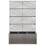 Trellis and flowerbed 3 pots gray synthetic rattan 83x30x130 cm by vidaXL, Pots and planters - Ref: Foro24-46935, Price: 103,...