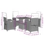5-piece garden dining set with gray synthetic rattan cushions by , Garden sets - Ref: Foro24-3277338, Price: 528,10 €, Discou...