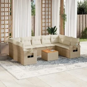 Garden sofa set with beige cushions 10 pieces synthetic rattan by , Modular outdoor sofas - Ref: Foro24-3224707, Price: 668,7...