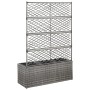 Trellis and flowerbed 3 pots gray synthetic rattan 83x30x130 cm by vidaXL, Pots and planters - Ref: Foro24-46935, Price: 105,...