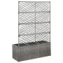 Trellis and flowerbed 3 pots gray synthetic rattan 83x30x130 cm by vidaXL, Pots and planters - Ref: Foro24-46935, Price: 103,...
