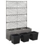 Trellis and flowerbed 3 pots gray synthetic rattan 83x30x130 cm by vidaXL, Pots and planters - Ref: Foro24-46935, Price: 105,...
