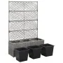 Trellis and flowerbed 3 pots gray synthetic rattan 83x30x130 cm by vidaXL, Pots and planters - Ref: Foro24-46935, Price: 103,...