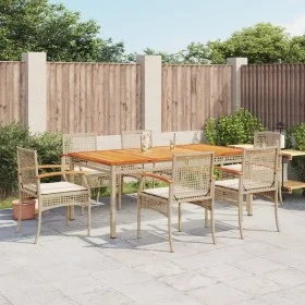 7-piece garden dining set with beige synthetic rattan cushions by , Garden sets - Ref: Foro24-3213582, Price: 597,23 €, Disco...