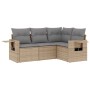 Gartensofa-Set mit Kissen, 4-teilig, beiges synthetisches Rattan von , Gartensets - Ref: Foro24-3220108, Preis: 287,53 €, Rab...