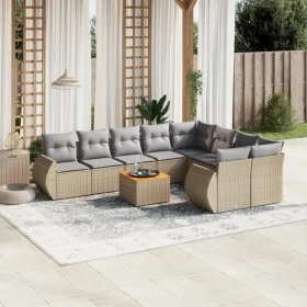Garden sofa set with beige cushions 10 pieces synthetic rattan by , Garden sets - Ref: Foro24-3257494, Price: 651,77 €, Disco...