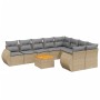 Gartensofa-Set mit beigen Kissen, 10-teilig, synthetisches Rattan von , Gartensets - Ref: Foro24-3257494, Preis: 663,43 €, Ra...