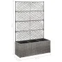 Trellis and flowerbed 3 pots gray synthetic rattan 83x30x130 cm by vidaXL, Pots and planters - Ref: Foro24-46935, Price: 103,...