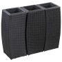 Conjunto de arriates de ratán sintético negro 3 piezas de vidaXL, Maceteros y jardineras - Ref: Foro24-46939, Precio: 161,87 ...