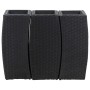 Conjunto de arriates de ratán sintético negro 3 piezas de vidaXL, Maceteros y jardineras - Ref: Foro24-46939, Precio: 161,87 ...