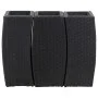 Set of 3 black synthetic rattan flower beds by vidaXL, Pots and planters - Ref: Foro24-46939, Price: 158,86 €, Discount: %