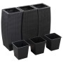 Conjunto de arriates de ratán sintético negro 3 piezas de vidaXL, Maceteros y jardineras - Ref: Foro24-46939, Precio: 161,87 ...