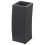 Set of 3 black synthetic rattan flower beds by vidaXL, Pots and planters - Ref: Foro24-46939, Price: 158,86 €, Discount: %