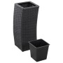 Conjunto de arriates de ratán sintético negro 3 piezas de vidaXL, Maceteros y jardineras - Ref: Foro24-46939, Precio: 161,87 ...