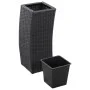 Set of 3 black synthetic rattan flower beds by vidaXL, Pots and planters - Ref: Foro24-46939, Price: 158,86 €, Discount: %