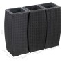 Conjunto de arriates de ratán sintético negro 3 piezas de vidaXL, Maceteros y jardineras - Ref: Foro24-46939, Precio: 161,87 ...