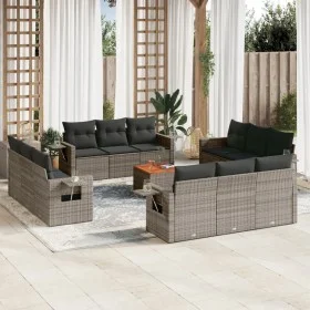 Garden sofa set with cushions 13 pieces gray synthetic rattan by , Modular outdoor sofas - Ref: Foro24-3224499, Price: 906,18...