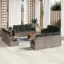 Garden sofa set with cushions 13 pieces gray synthetic rattan by , Modular outdoor sofas - Ref: Foro24-3224499, Price: 906,18...