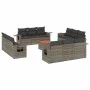 Gartensofa-Set mit Kissen, 13-teilig, graues synthetisches Rattan von , Modulare Sofas für den Außenbereich - Ref: Foro24-322...