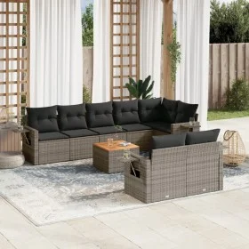 9-piece garden furniture set and gray synthetic rattan cushions by , Modular outdoor sofas - Ref: Foro24-3224653, Price: 568,...