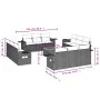 Garden sofa set with cushions 13 pieces gray synthetic rattan by , Modular outdoor sofas - Ref: Foro24-3224499, Price: 906,18...