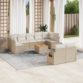 Garden sofa set with beige cushions 10 pieces synthetic rattan by , Modular outdoor sofas - Ref: Foro24-3224714, Price: 631,6...