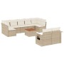 Garden sofa set with beige cushions 10 pieces synthetic rattan by , Modular outdoor sofas - Ref: Foro24-3224714, Price: 631,6...