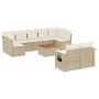 Garden sofa set with beige cushions 10 pieces synthetic rattan by , Modular outdoor sofas - Ref: Foro24-3224714, Price: 668,7...