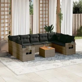 10-piece garden sofa set with gray synthetic rattan cushions by , Modular outdoor sofas - Ref: Foro24-3224709, Price: 586,85 ...