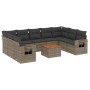 10-piece garden sofa set with gray synthetic rattan cushions by , Modular outdoor sofas - Ref: Foro24-3224709, Price: 589,58 ...