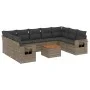 10-piece garden sofa set with gray synthetic rattan cushions by , Modular outdoor sofas - Ref: Foro24-3224709, Price: 586,85 ...