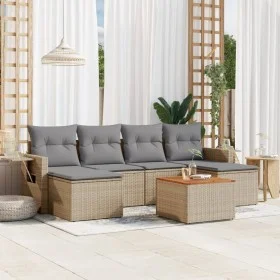 7-piece garden sofa set and beige synthetic rattan cushions by , Modular outdoor sofas - Ref: Foro24-3224687, Price: 384,44 €...