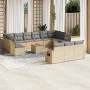14-piece garden sofa set with beige synthetic rattan cushions by , Modular outdoor sofas - Ref: Foro24-3224806, Price: 856,84...